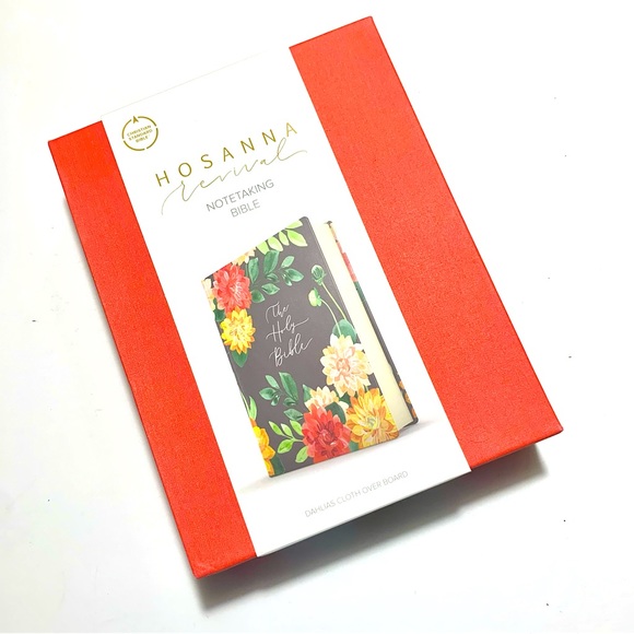 New Bible Hosanna Revival Dahlias Journaling Single Column Black Orange Flowers - Picture 1 of 12